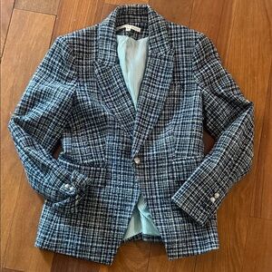 Stylish Blue Plaid Blazer